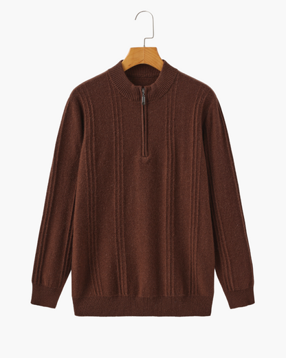 100% Cashmere Ribbed Half Zip